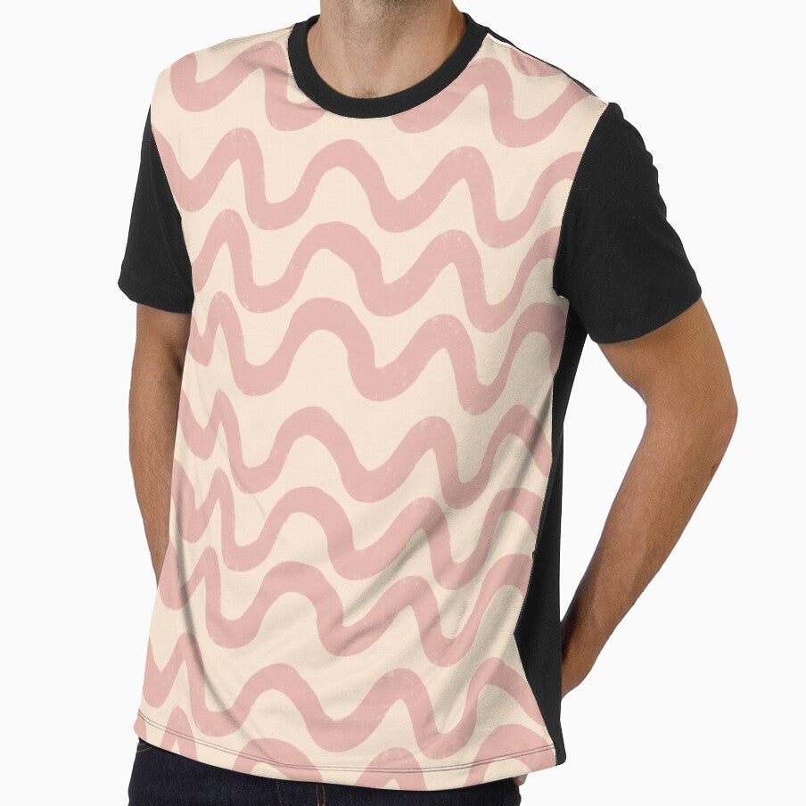 Copy of Boho Mid Mod Wiggly Lines Pink by susycosta