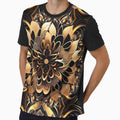 Elegant Luxury Golden Floral Abstract Art by SyanArt