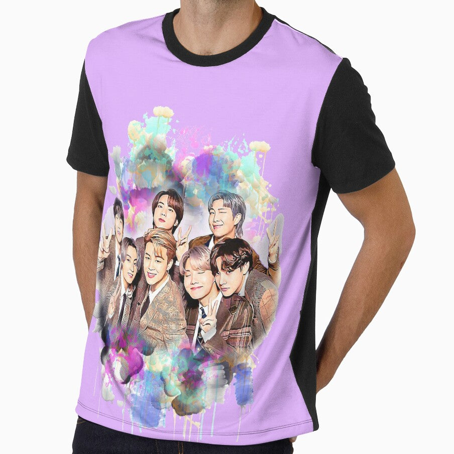 Bts all members colorful art by Lajibolalaa