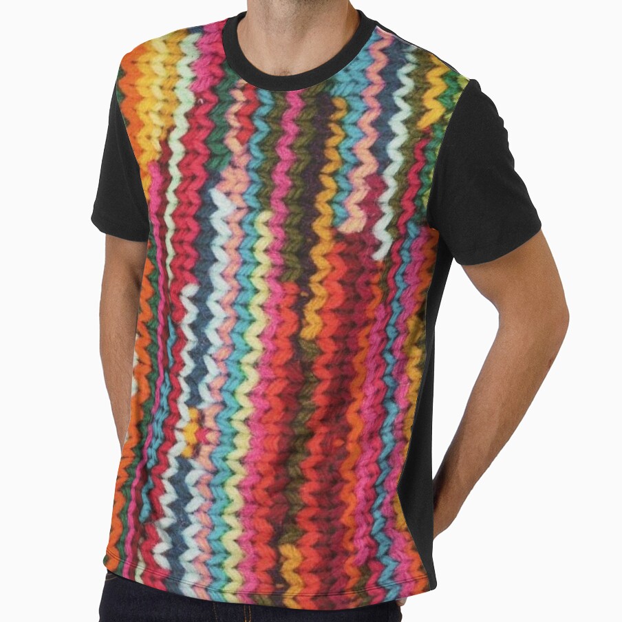 Cotton jersey, print with colored knit look by jwebmarket
