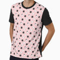 black and white cat Super cute pink floor For all cat lovers. by isaartboho
