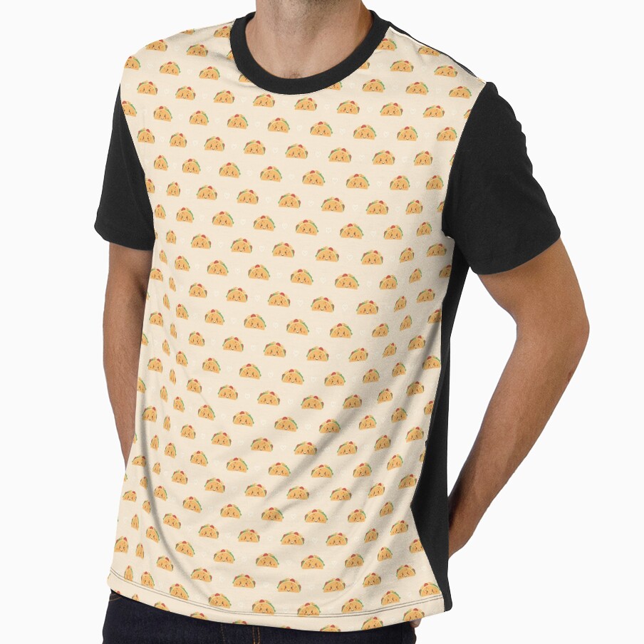 Cute Taco Pattern – Kawaii Mexican Food Seamless Design by WojcikDesigners
