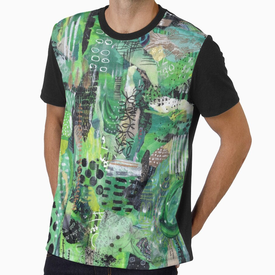 Grungy collage in green, black and white by EmbellishEmy