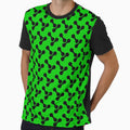 black and green abstract bone circle organic shape pattern by Ray Loka