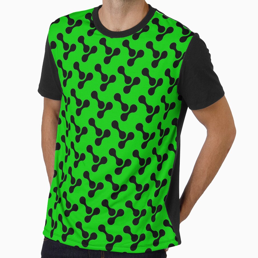 black and green abstract bone circle organic shape pattern by Ray Loka
