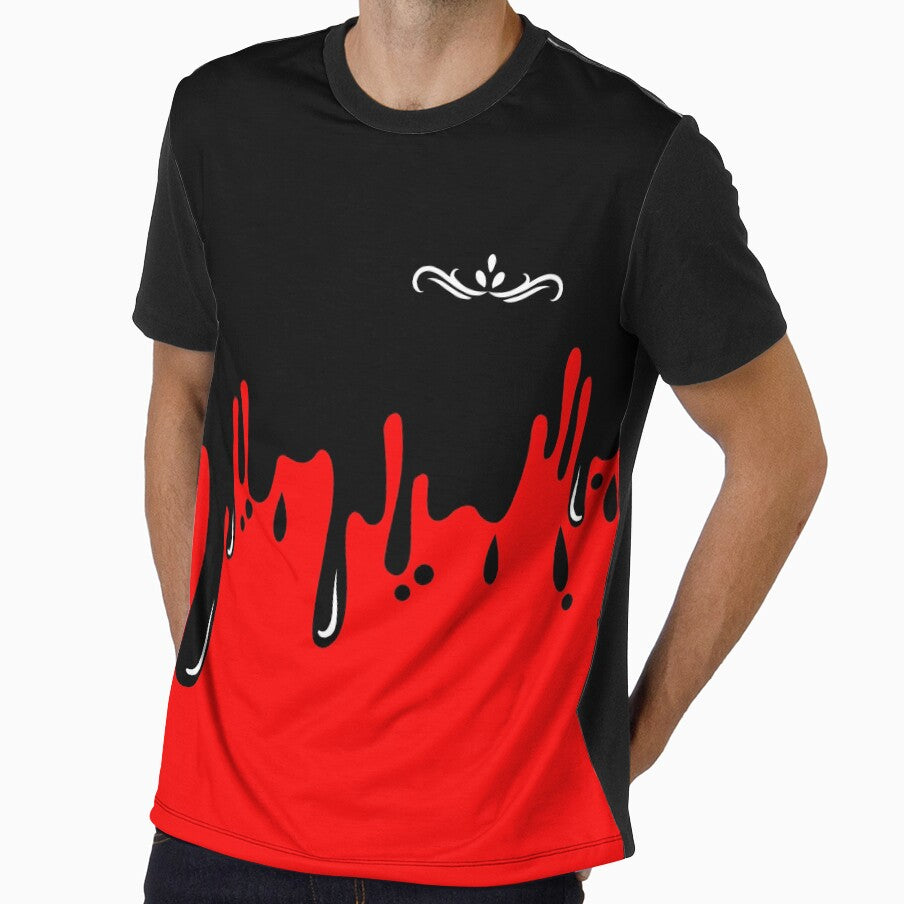 Red and Black Casual Crewneck by skkyfaithArtz