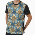 Luxury Blue Gold Geometric Seamless Pattern by Erik Visnievskij