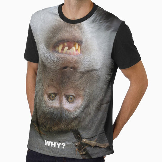 Why Though? Confused Monkey Meme – Existential Crisis Funny Animal by WildFrameNature