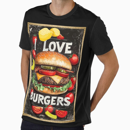 I Love Burgers Digital Food Art Poster by TheArtistOf2022
