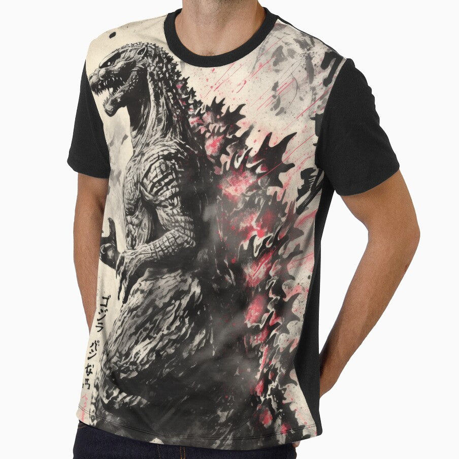 Godzilla Kaiju Monster Sumi-e by AnimeArsenalPrints