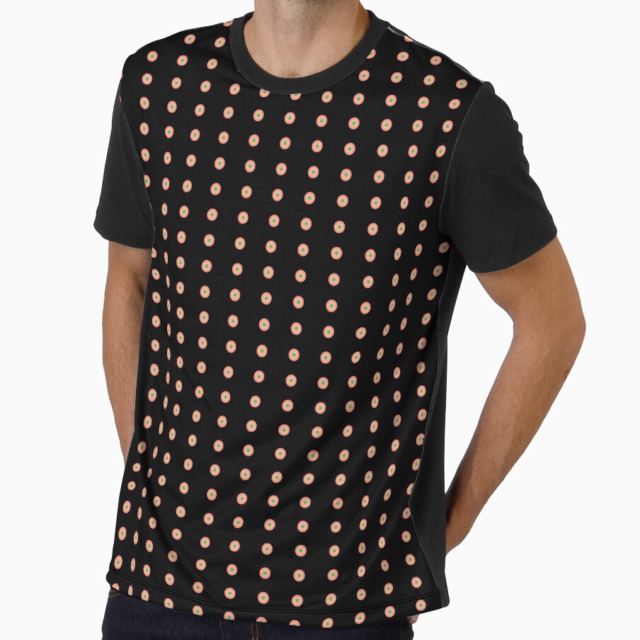 Mediterranean Dots Simplified Coral and Black by PCaleDesigns