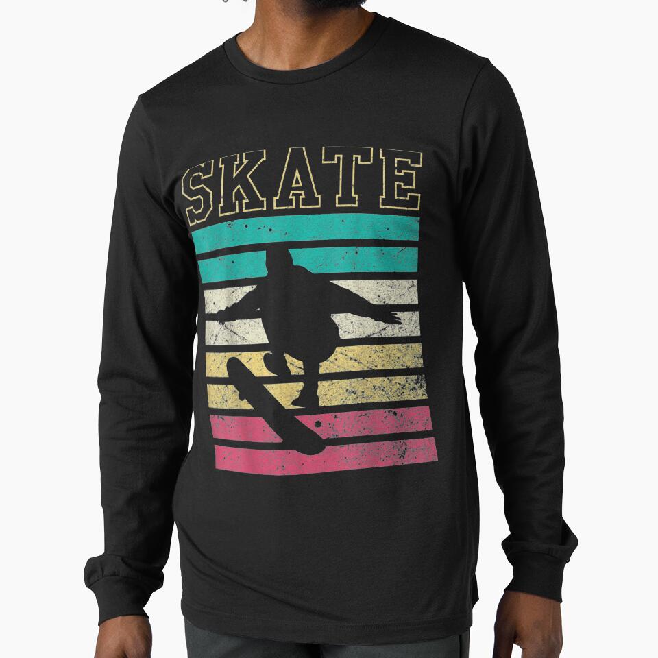 Vintage Skateboarding Skateboarders Retro Skateboard by manidala