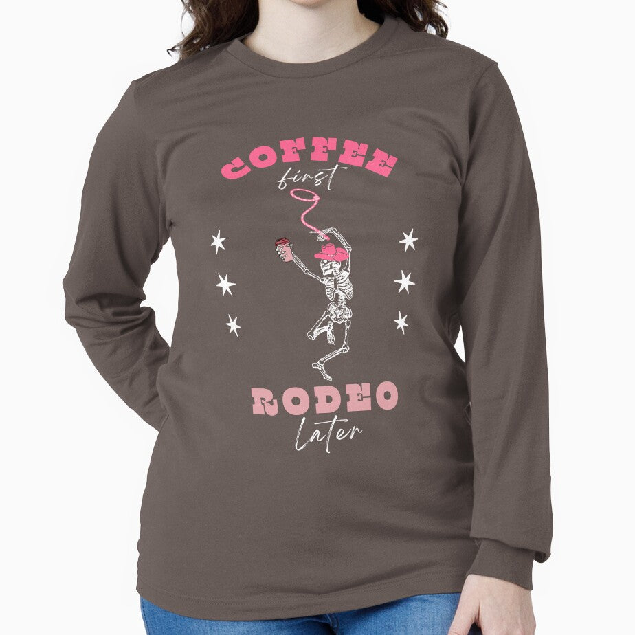Coffee First Rodeo Later Dancing Cowgirl Skeleton by ReadyandRowdy