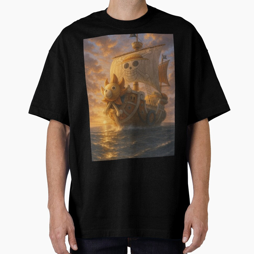 Majestic Pirate Voyage – Thousand Sunny at Sunset by AnimeFlash_0