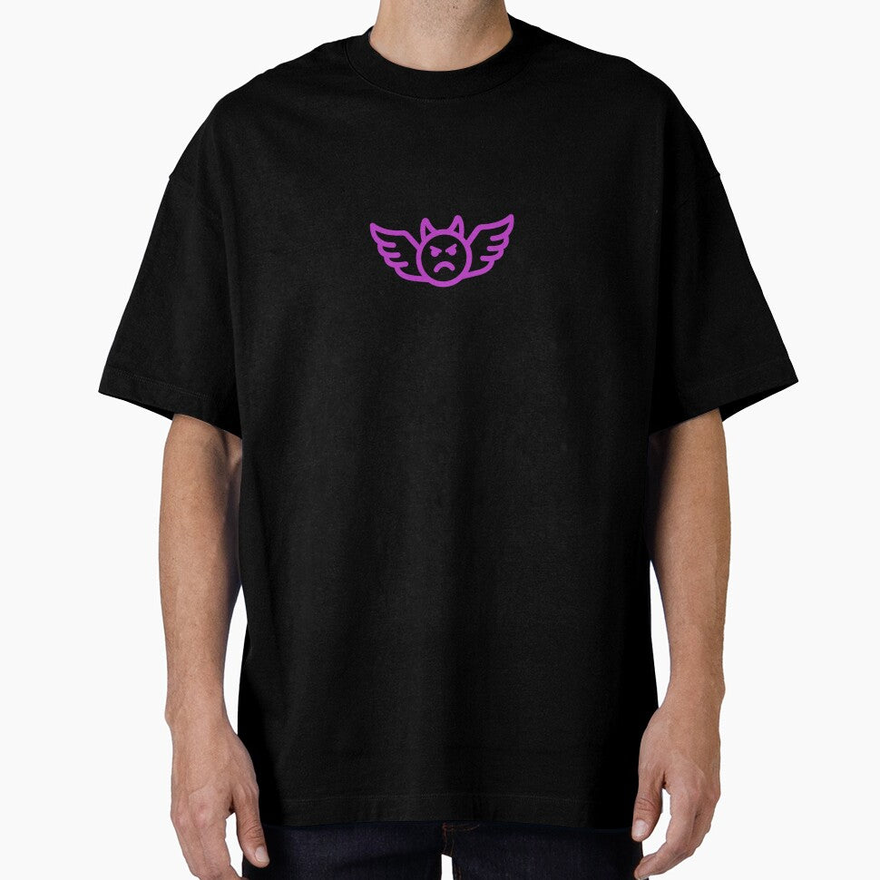 Purple Angry Devil Icon Graphic Streetwear Shirt by TWECclothing