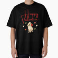 Happy Valentine - Cartoon Golden Retriever Dog with Roses Design by Raise2Shine