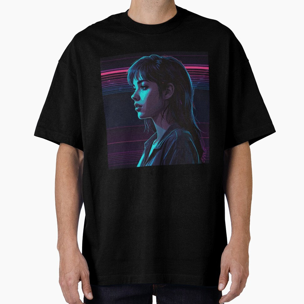 Neon Retrowave Anime Girl 80S Neon | Anime Cyberpunk Artwork by Joy-boy-op
