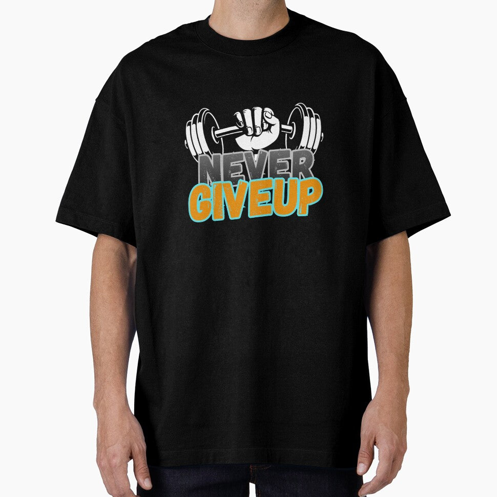 Never Give Up Motivational Quote T-Shirt | Daily Inspiration & Hustle Mindset by MewWoof