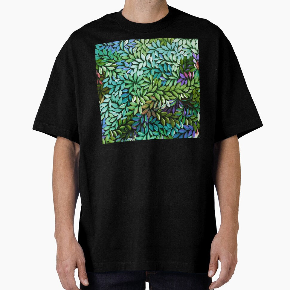 Australian Aboriginal Art Medical Leaves Turquoise Green by GhostGumDesigns