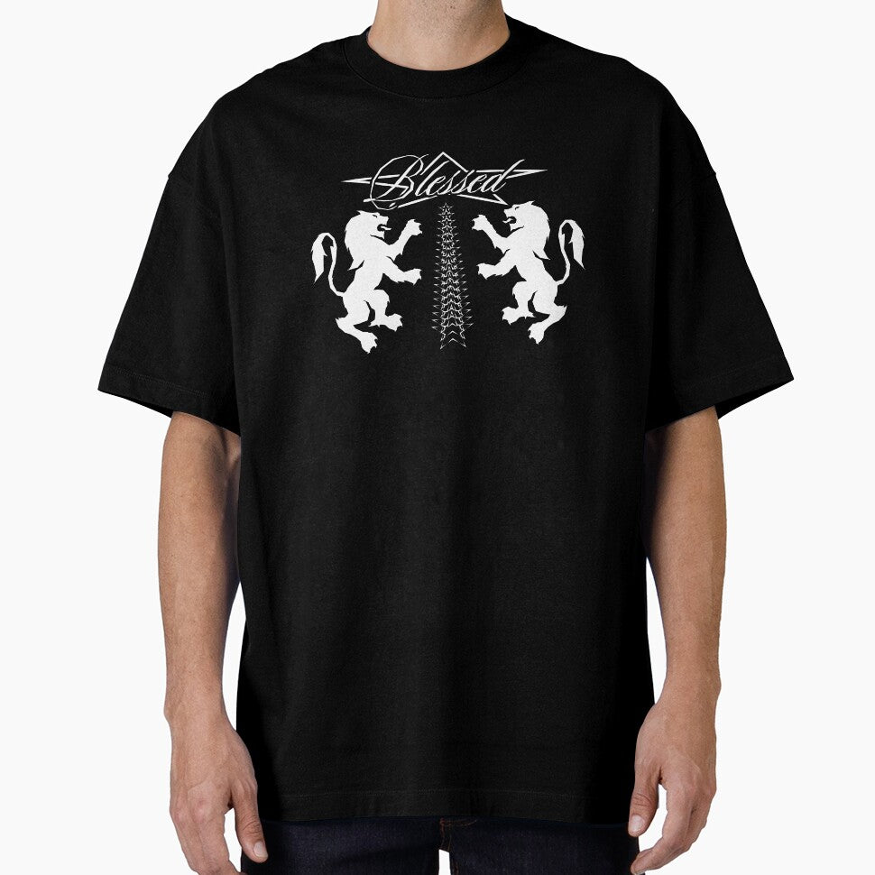 Blessed Lions Zigzag Stars Vintage Style Design by DWZ Design