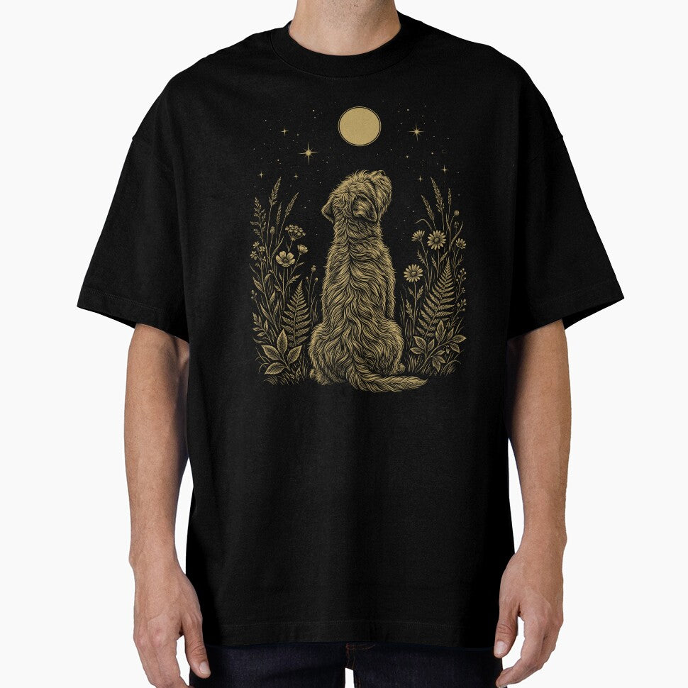 Soft Coated Wheaten Terrier Moon Night Flower Minimalist Boho Dog Lover by DoodleTortle