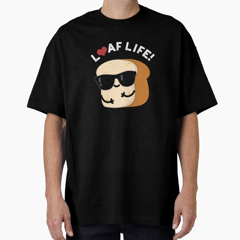 Loaf Life Funny Positive Bread Pun (Dark BG) by punnybone