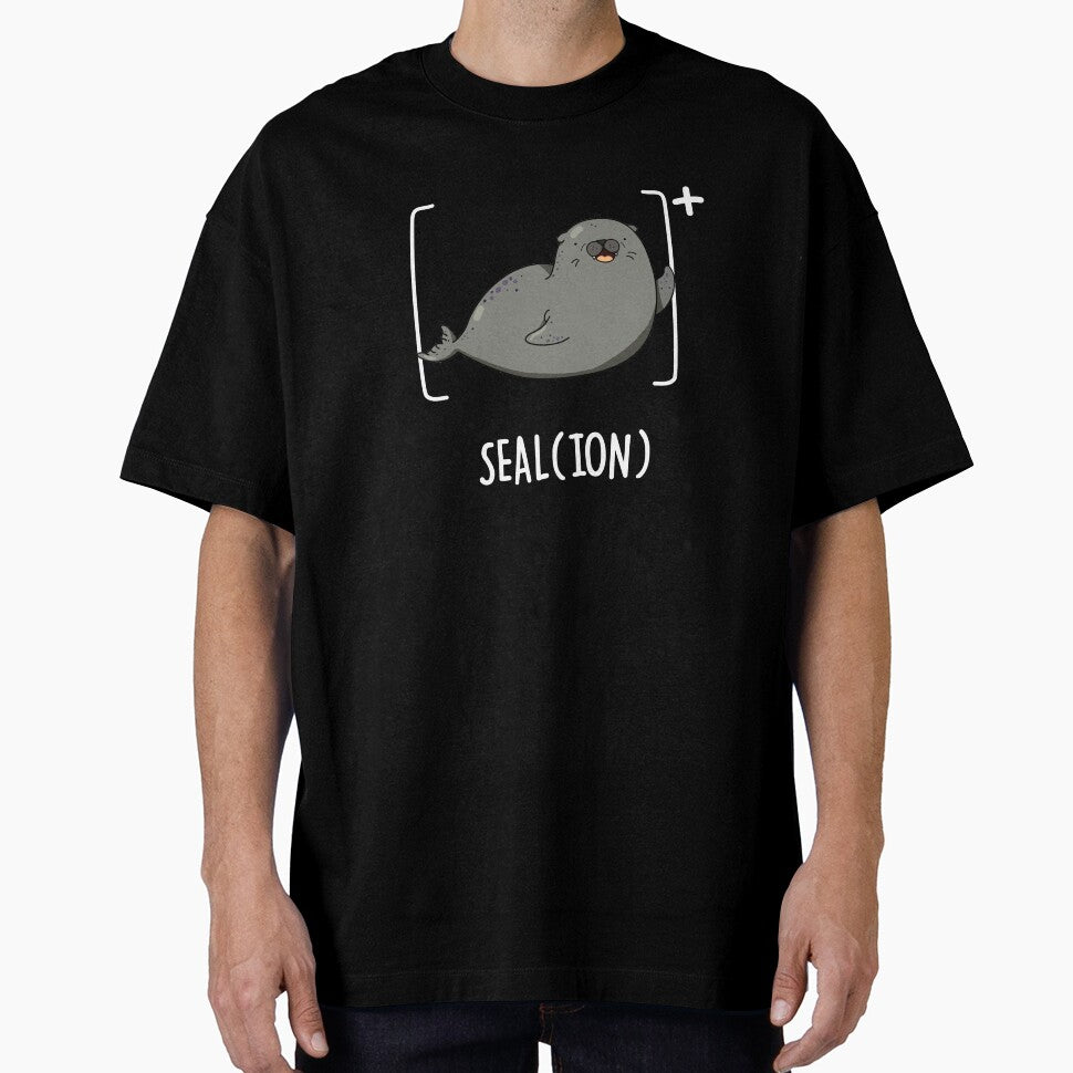 Seal Ion Funny Chemistry Sea Lion Pun (Dark BG) by punnybone