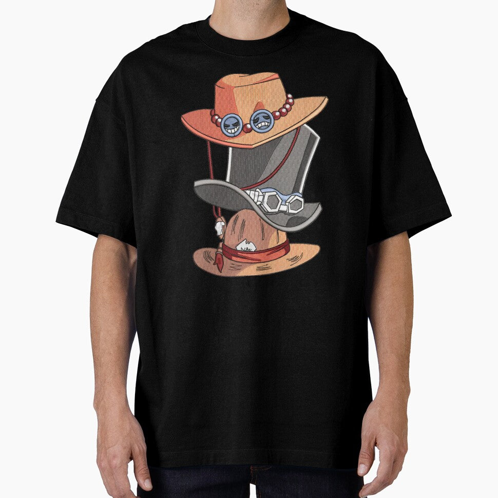 Unisex Anime Print T-Shirt, Luffyy Ace Hat by HeroComeBack22