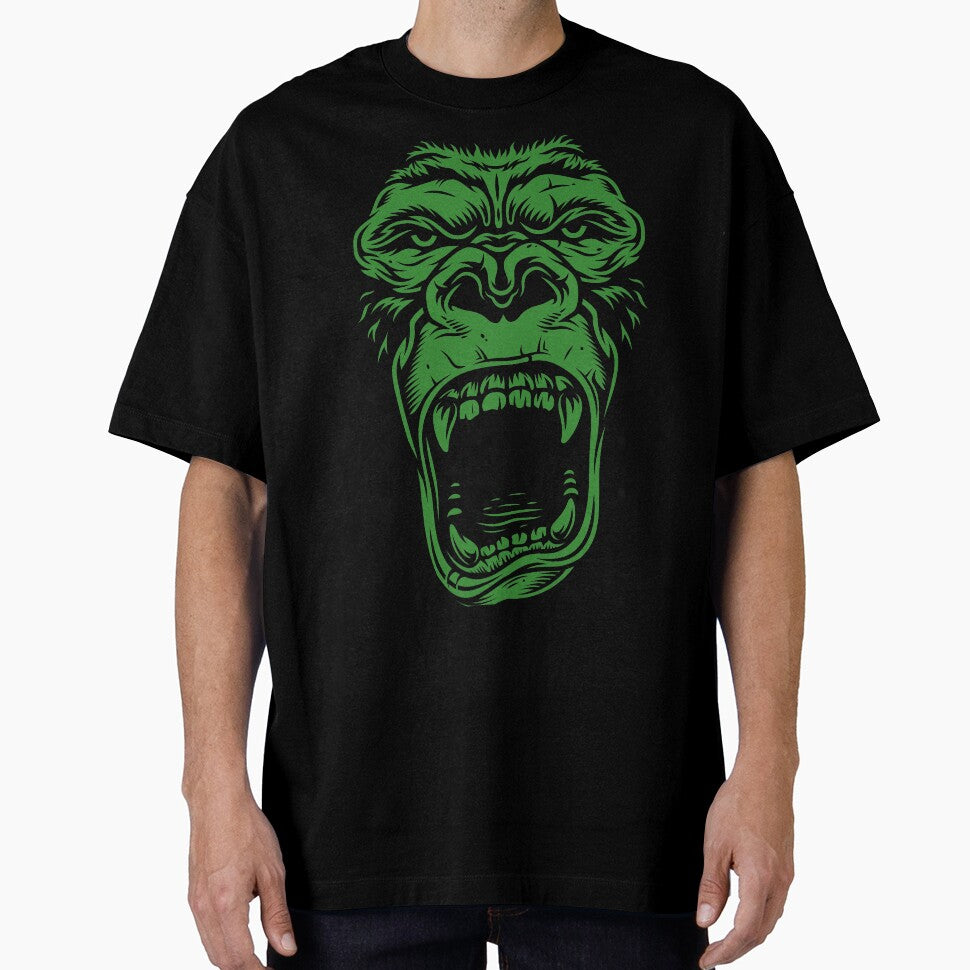 Face of gorilla on green by PherppaXz