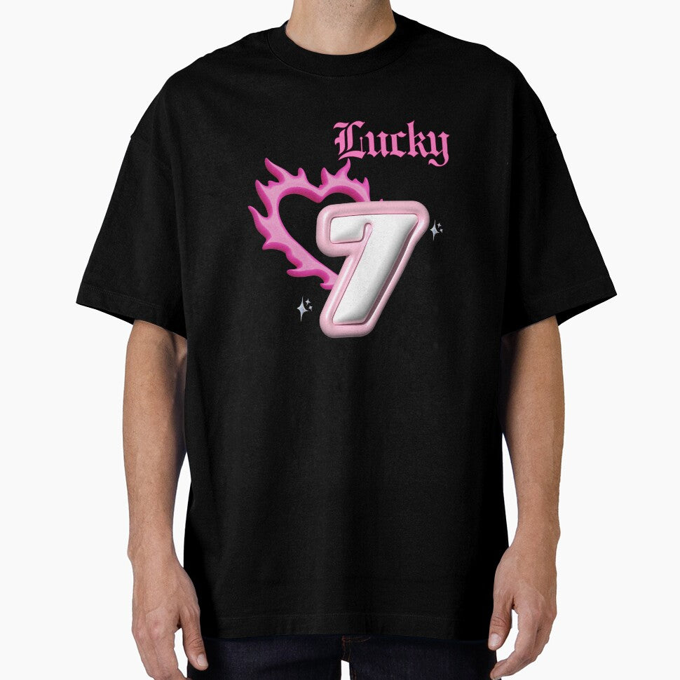 Lucky 7 Pink Flame Heart Design by Sberry8888