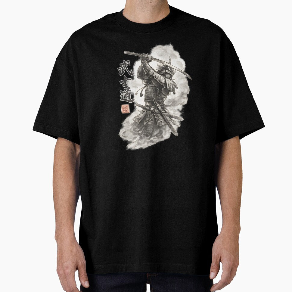 Japanese Samurai Streetwear Design | Urban Bushido Aesthetic Kanji Graphic Tee by Tidal Arts
