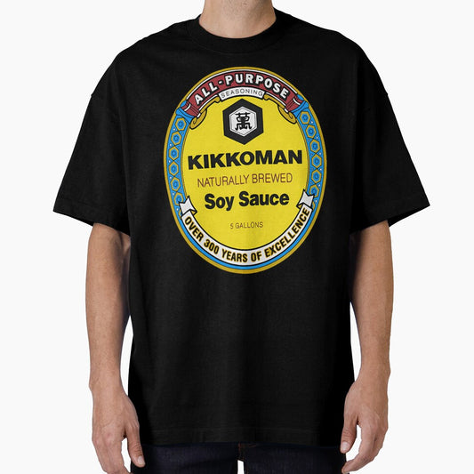 All Purpose Kikkoman Soy Sauce Print Design Men'S Ideal Short Sleeve Black Funny Cotton by VoliteShop