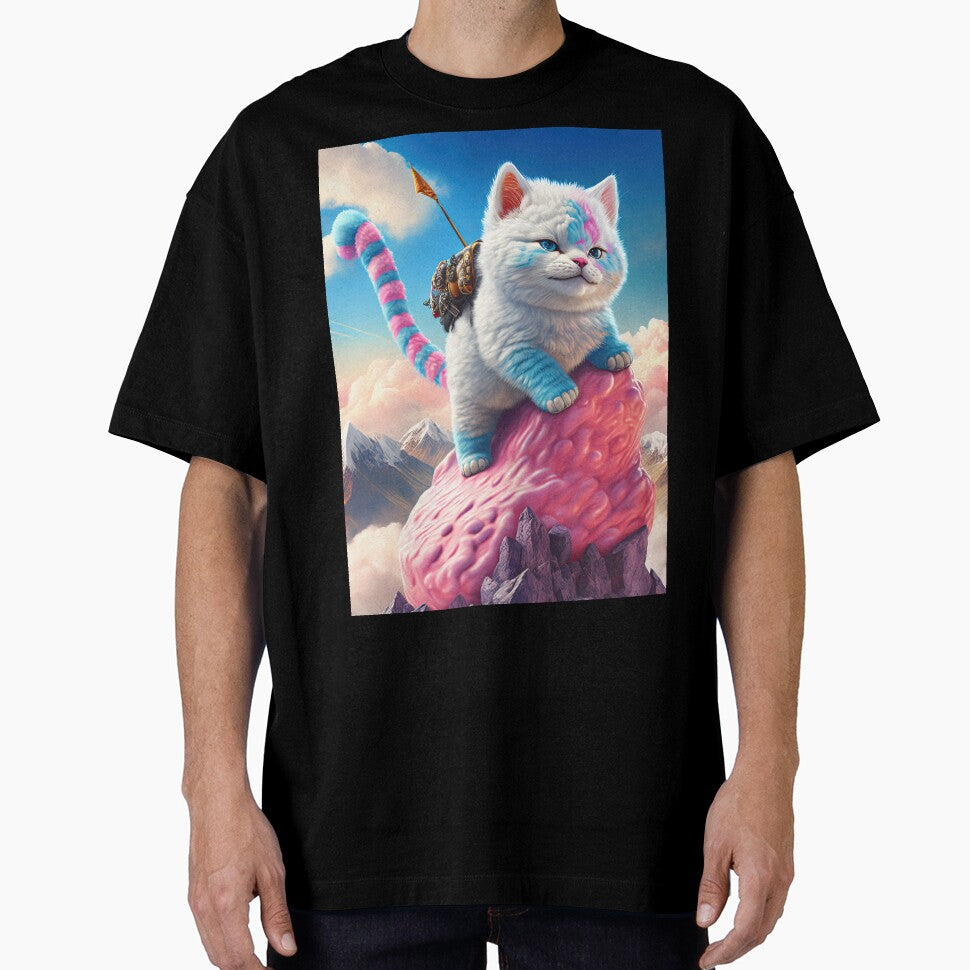 Cotton Candy Cat Climbing Candy Mountain by Trippinink-