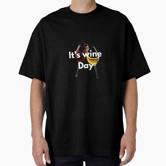 It's Wine Day - Fun Dark Shirt for Wine Lovers by Ric-Rach