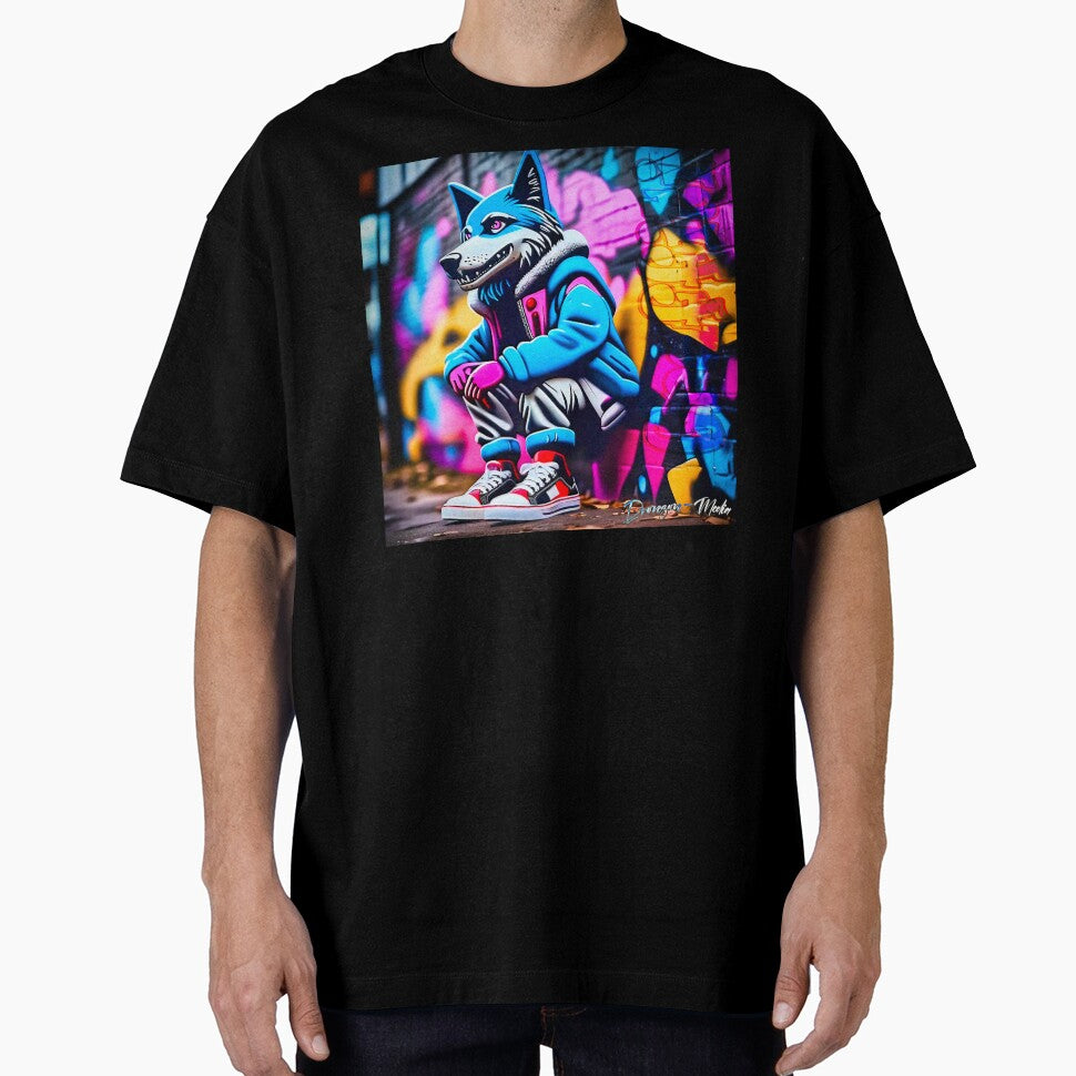 Urban graffiti street art Wolf by Drone-tees