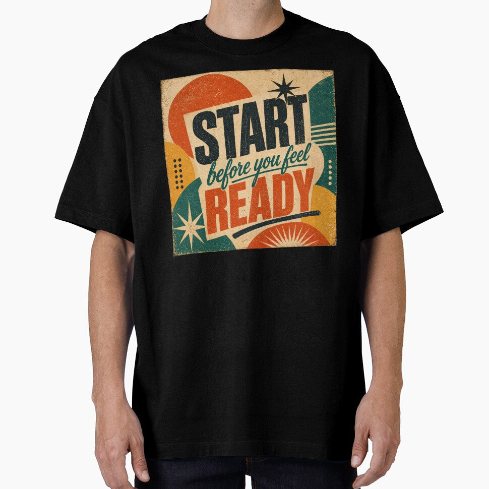 Wall Art - Postcard - Retro Momentum: Start Before You Feel Ready by ForeverPrintsOK