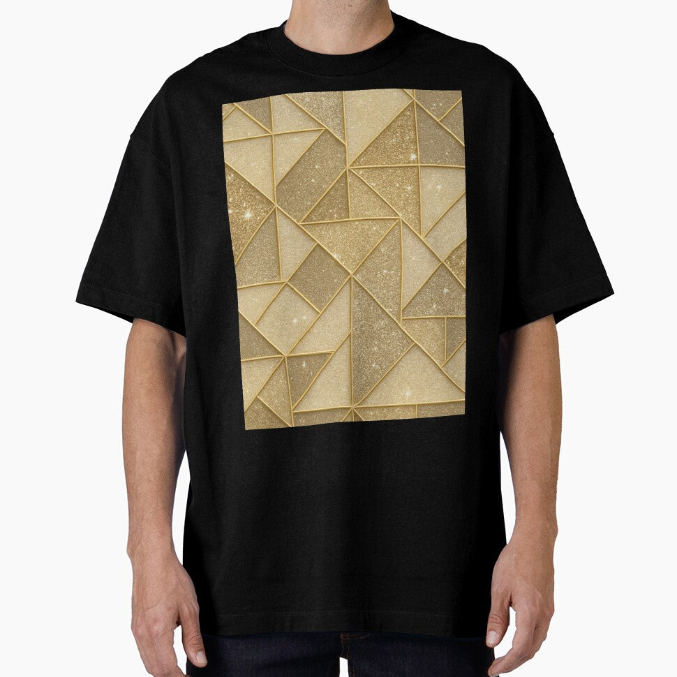Gold geometric shapes with glitter texture by SassyArtistry