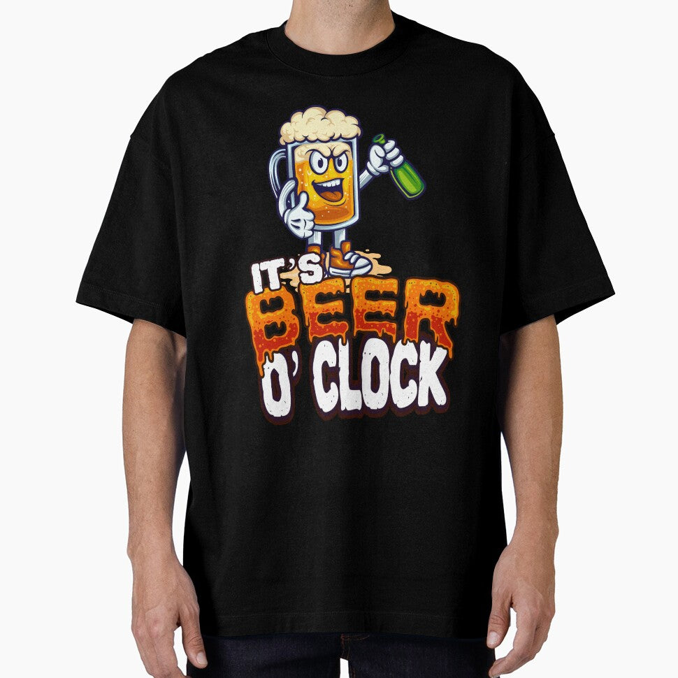 It’s Beer O’ Clock - Buzzed Cartoon Mug of Beer - Funny Bar by BeerTeesAndMore