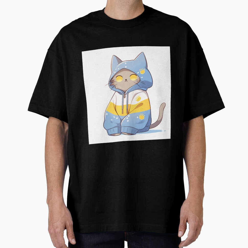 Cat in oversized hoodie by SoraSketch
