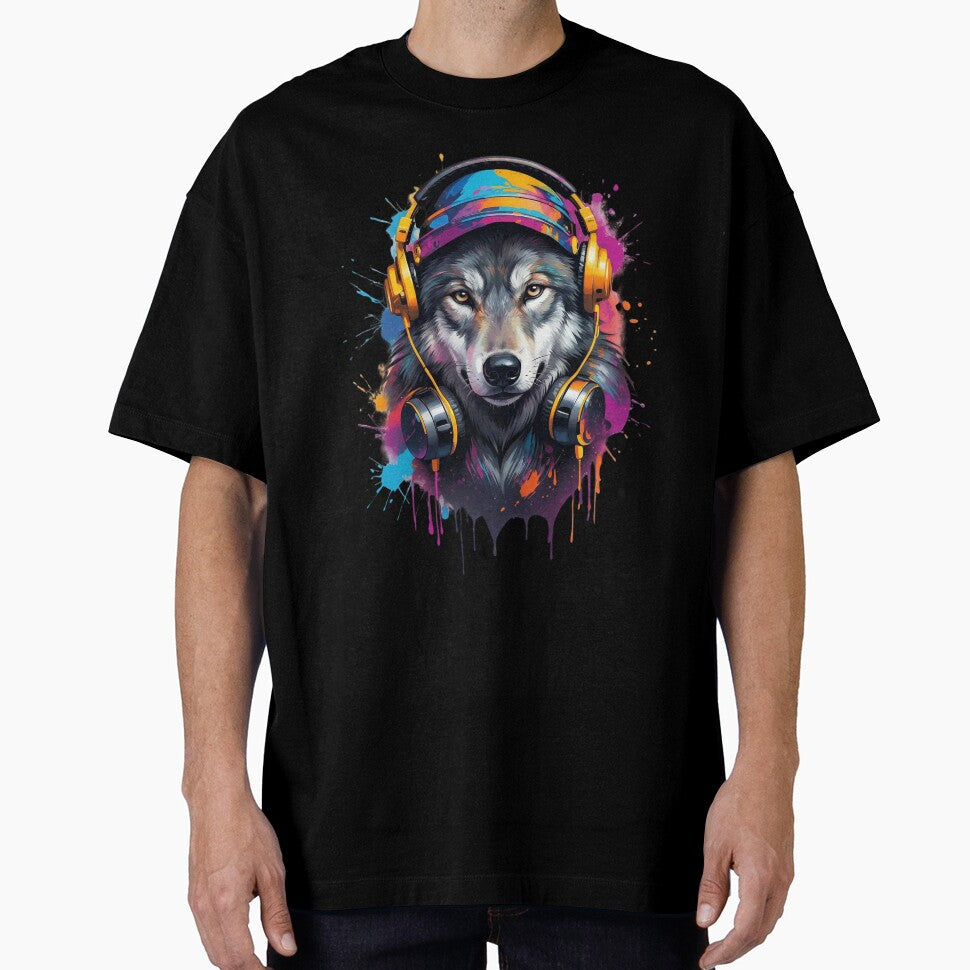 olf Headphones Streetwear Design – Cool Music Wolf Urban Art | Aesthetic Animal Illustration by MyStore2025