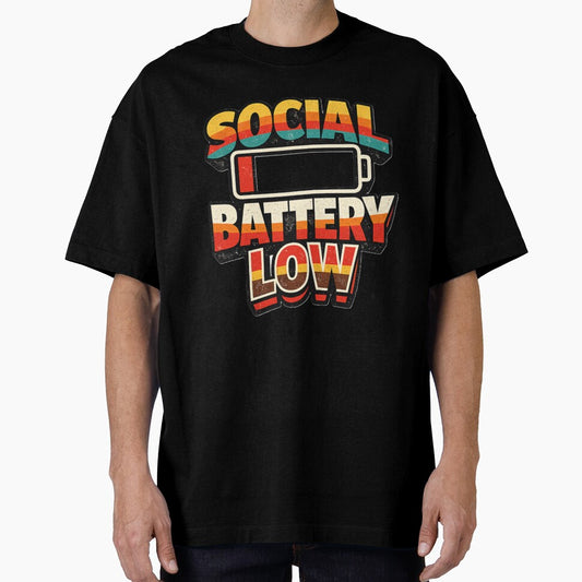 Social Battery Low Funny Introvert Humor Shirt by EventDrop