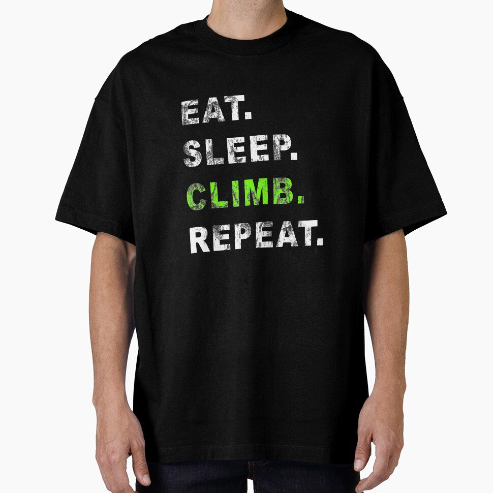 Eat Sleep Climb Repeat Humor Distressed Casual by Jutisi