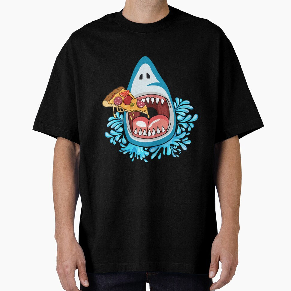 Whimsical Shark Eating Pizza by CreativeCranium
