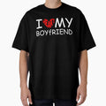 I Heart My Boyfriend Unisex Heavy Cotton Tee, Cute Gift for Him, Valentine's Day Shirt, Everyday Casual Wear, Love T-Shirt by wydstell
