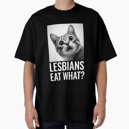 Lesbian Eat What? | Funny Surprised Cat Reaction | LGBTQ+ Humor Meme by PaintedPixels01