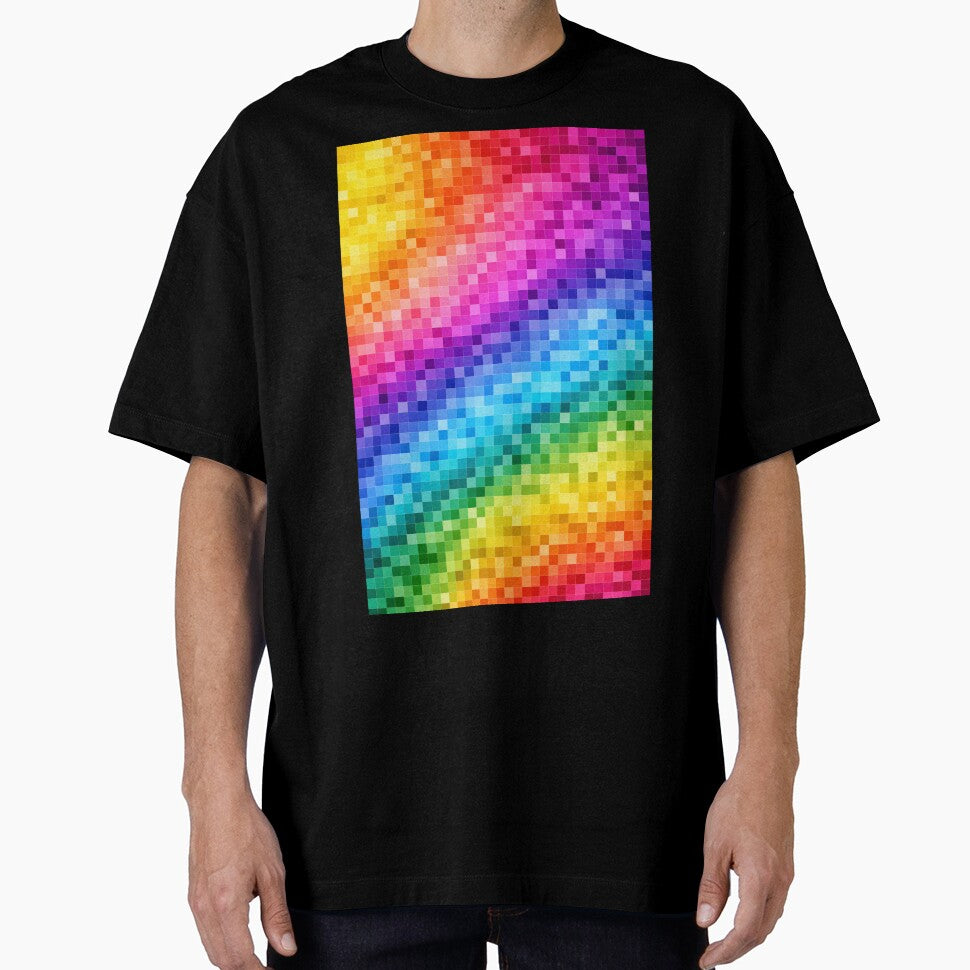 Pixel Rainbow Gradient Pattern – Retro Digital Color Blocks by DrizzyV