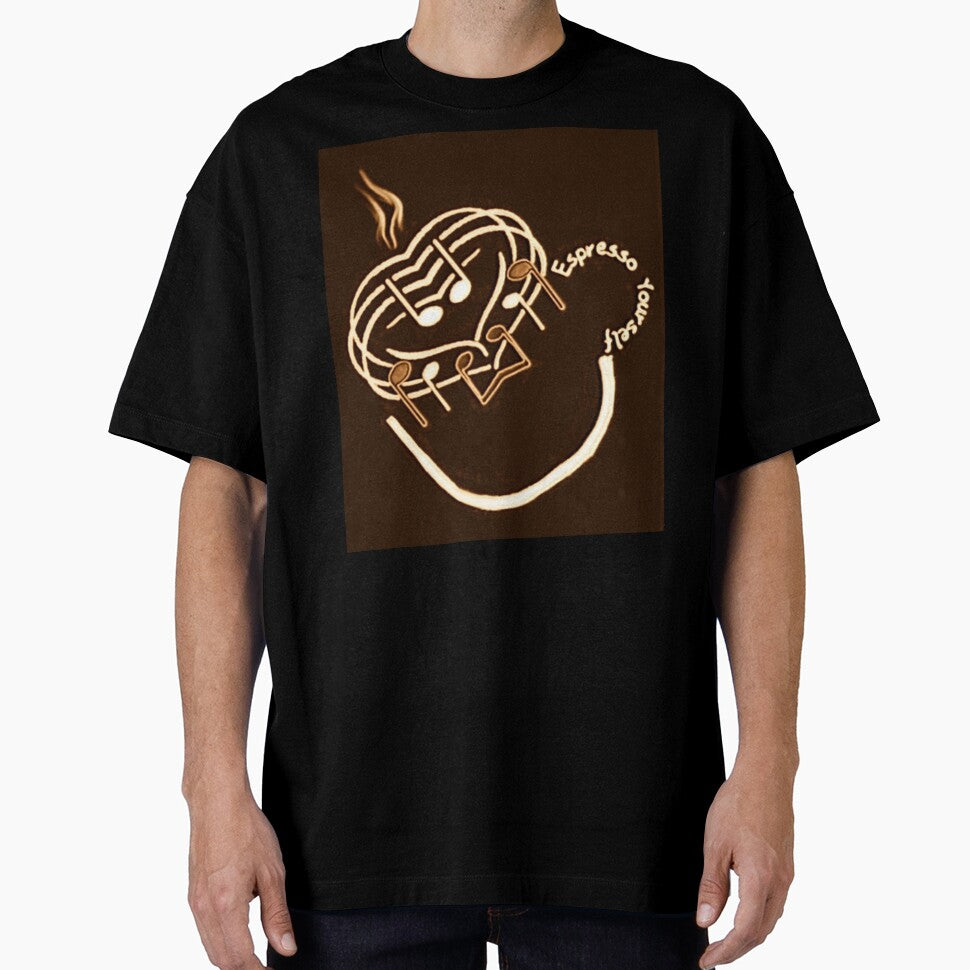 Musical Espresso Coffee Cup Pun Brown by IvaRenee