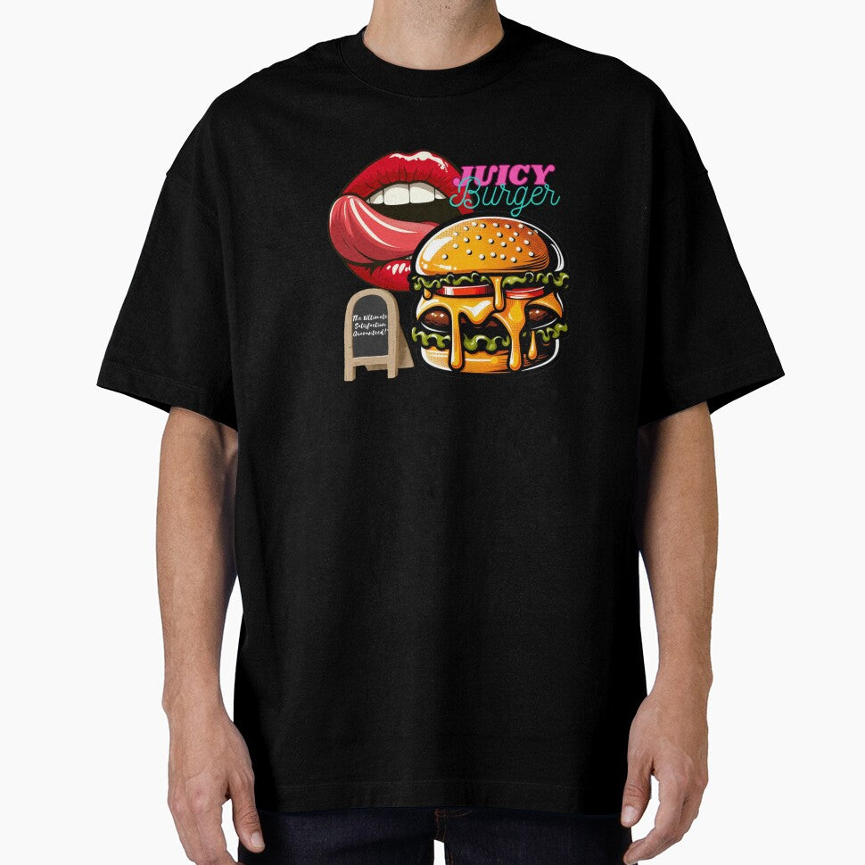 Juicy burger, The ultimate satisfaction guaranteed! by DShirtRepublic