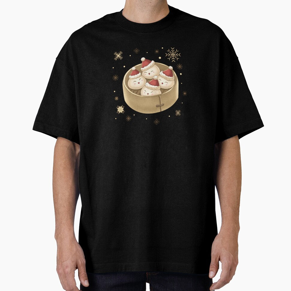 Cute Christmas Dumplings | Smiling Santa Hat Food Design by Xatutik.art