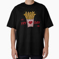 embroidery iron patch textured graphic artwork - its fry day (its friday) french fries funny logo badge emblem by hayrpictures